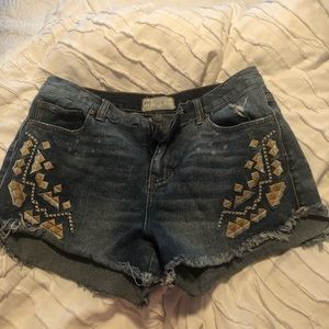 Free people shorts with Aztec pattern